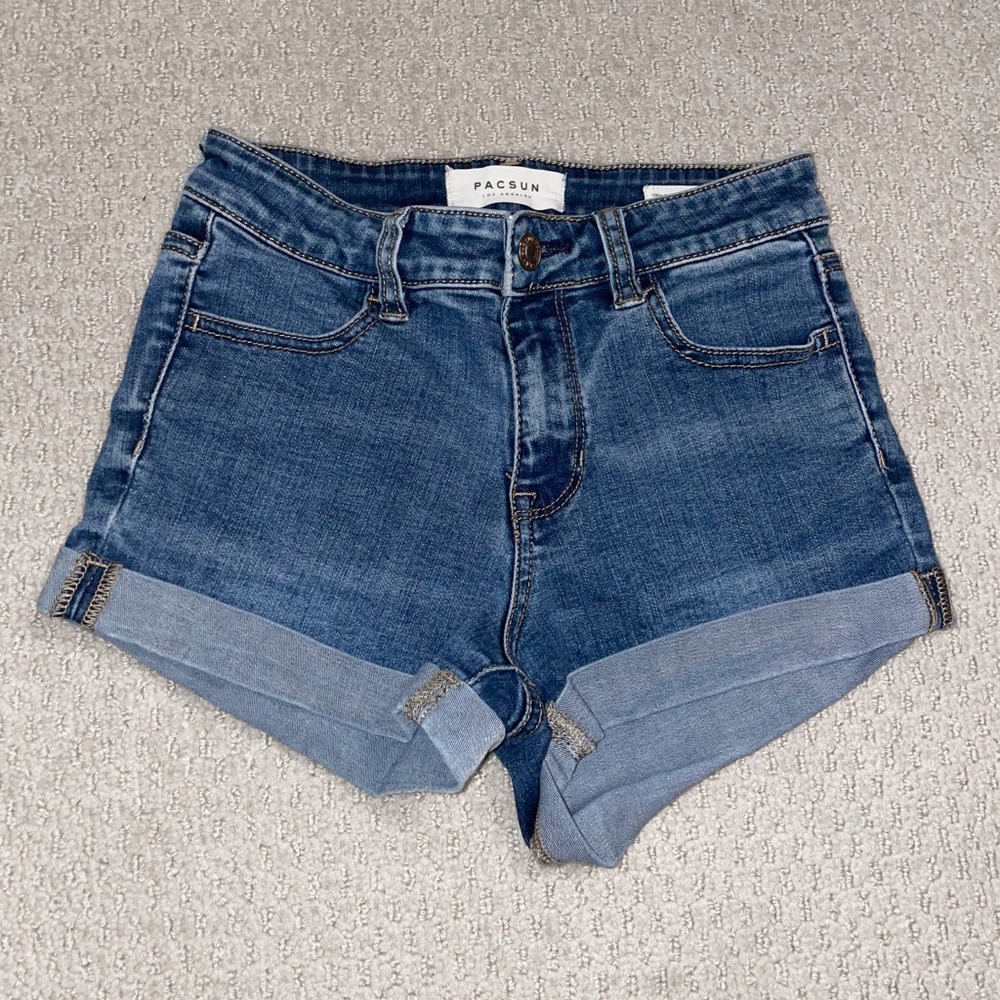 Blue denim PacSun high waited shorts